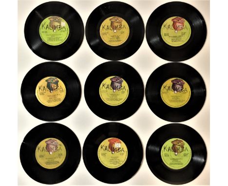 AFRICAN - KALIMBA RECORDS - 7". More important Zambian 7", these 75 on Kalimba Records. Artists/titles include New Cross Bone