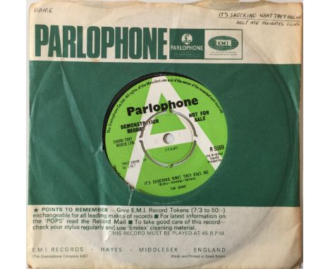 THE GAME - IT'S SHOCKING WHAT THEY CALL ME 7" (ORIGINAL UK PARLOPHONE DEMO RELEASE - R 5569). UK demo psych/ mod rarity on of