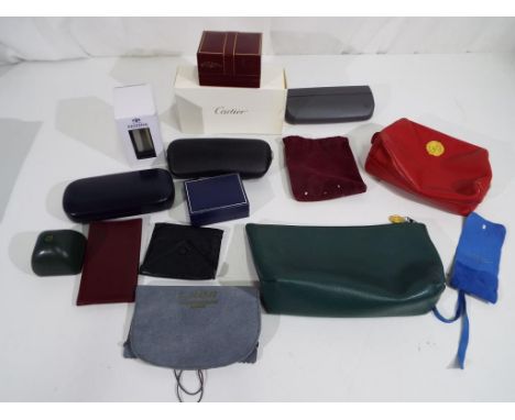 A quantity of empty boxes and presentation boxes to include a Cartier outer box and internal presentation case, Rotary, Chane