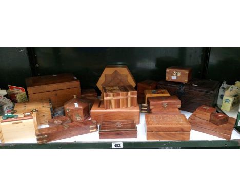 A quantity of wooden boxes including trinket, jewellery etc