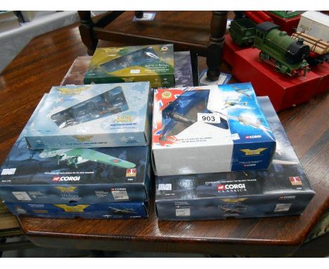 7 Corgi Aviation Archive World War 2 model aeroplanes including Boeing 299 Fortress, Battle of Britain memorial flight, Dam B
