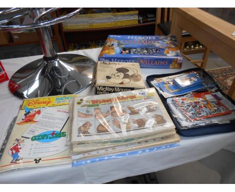 A collection of Disneyana including vintage Mickey Mouse radio in box (not working), badges & Disney chess set etc.