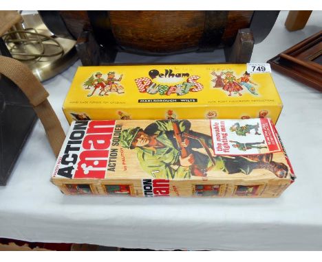 A boxed Palitoy action man & boxed Pelham puppet
