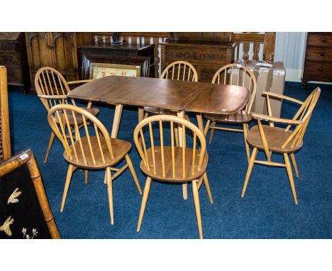 Ercol Golden Dawn Drop Down Leaf Dining Table, Supported on Tapering Legs. 