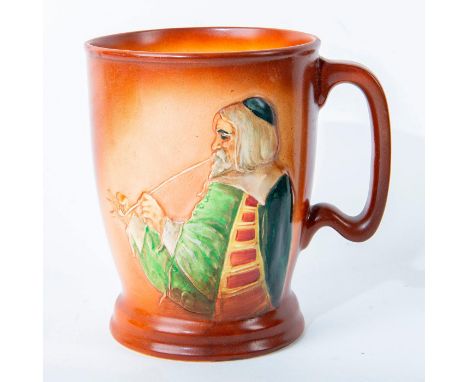 Light brown glaze with portrait of smoker in relief.Royal Dolton backstamp. Issued: 1935Dimensions: 5.5"HManufacturer: Royal 