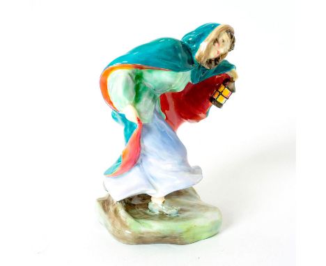 Part of The Seasons series; red and green hooded cape with lantern.Royal Doulton backstamp. Artist: C. JacksonIssued: 2006 - 