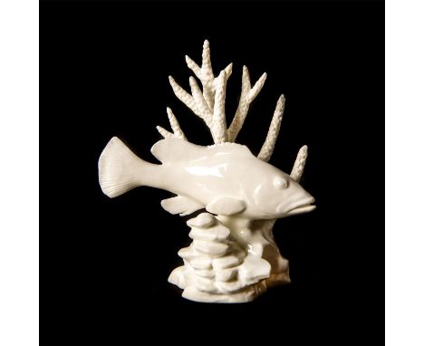 Bone china figure; all white glazed finish. Study of a red hind. Royal Worcester backstamp.Artist: R. Van RuycheveltIssued: 2