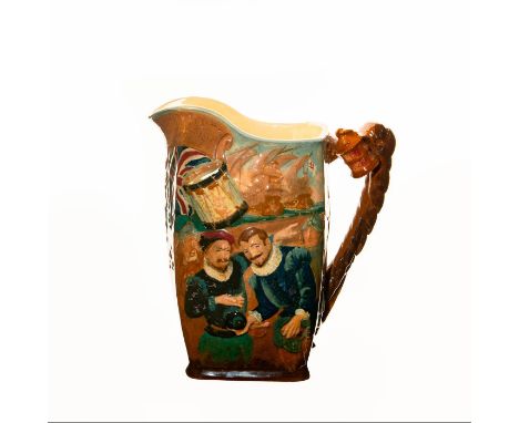 Introduced in 1933, its a rare variation using unusual coloring - a variation of the original. Jug depicts Sir Francis Drake 