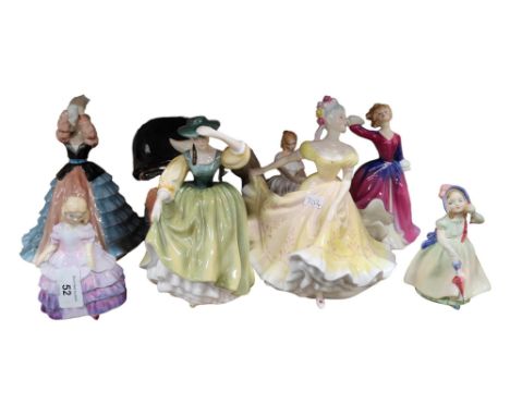 SHELF LOT OF ROYAL DOULTON &amp; OTHER FIGURES 