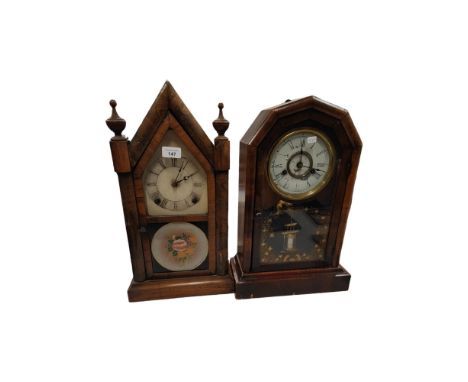 2 AMERICAN SHELF CLOCKS 