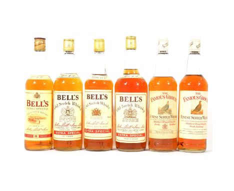 Six assorted bottles of blended Scotch whisky, 1970s/1980s bottlings:1x Bell's Extra Special, 26 2/3fl oz, 70 proof2x Bell's 
