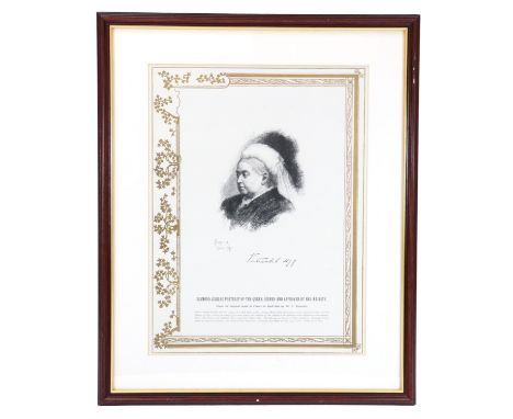 An engraved portrait of Queen Victoria after Sir Amédée Forestier (1854 - 1930), the "Diamond Jubilee Portrait of the Queen, 