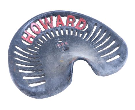 A vintage cast iron tractor seat, Howard, GP2