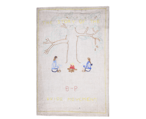 1950s Brownies / Girl Guides ephemera etc, comprising an embroidered cloth bound personal scrap book recounting the history o