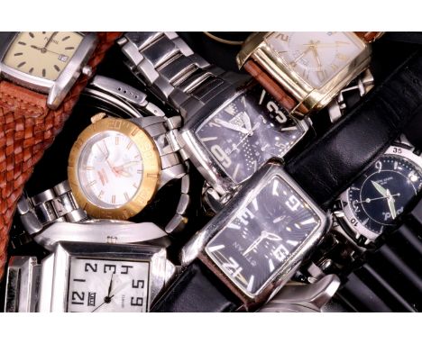 A group of wrist watches, including Timex, Infantry, etc