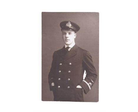 A Great War photographic portrait postcard of a Royal Naval Air Service officer, inscribed verso "Your affectionate nephew Ha