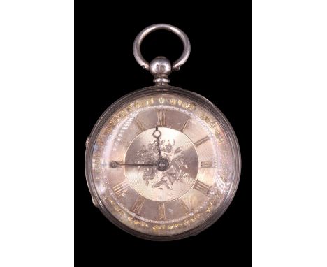 A Victorian silver open faced pocket watch by George Metcalf, Ulverston, the key wind and set fusee movement numbered 8494, a