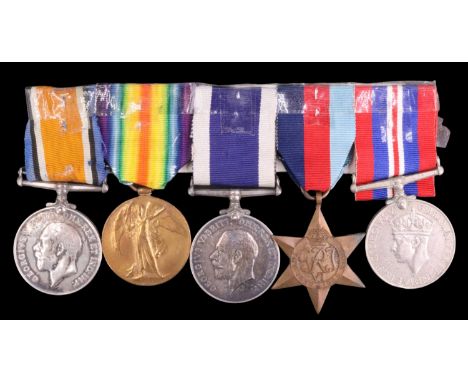 British War, Victory, Royal Navy Long Service and Second World War campaign medals to M34996 A V Keeping, Acting Engine Room 
