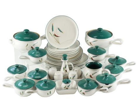 An extensive Denby Greenwheat tea and dinner service