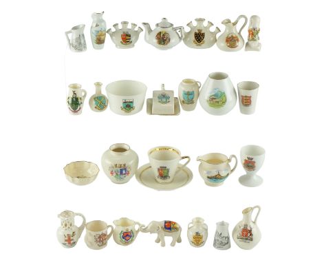 A group of W H Goss and other crested china, tallest 8.5 cm