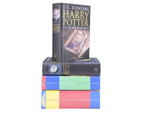 Four first edition J K Rowling Harry Potter books