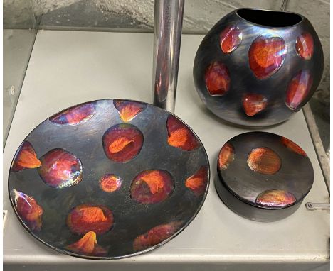 3 POOLE POTTERY METALLIC GALAXY RANGE PIECES