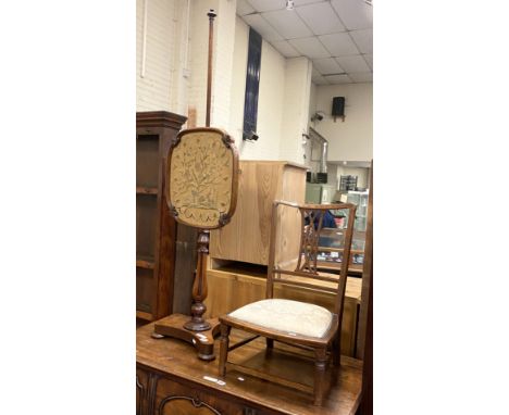 EMBROIDERY FIRESCREEN WITH CHAIR A/F