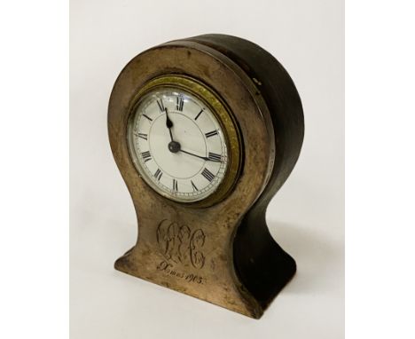 HM SILVER MANTLE CLOCK 19 OZ APPROX - 13CMS H APPROX