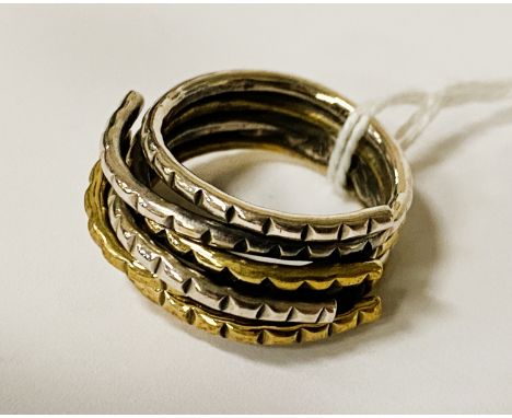MENS DESIGNER ROPE RING - SIZE Q