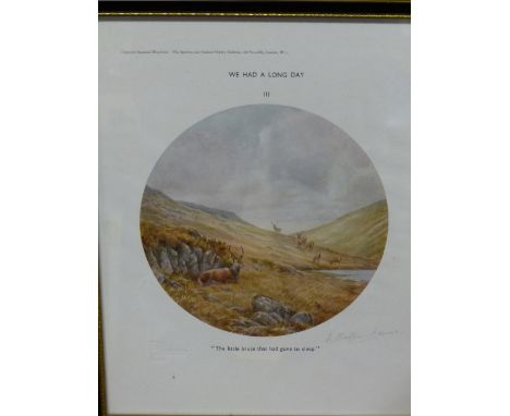 AFTER V.BALFOUR-BROWNIE.  (1880-1963)   SEVEN COLOUR PRINTS OF DEER IN THE HIGHLANDS, EACH PENCIL SIGNED.  Dia. 18cms.