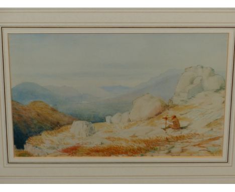 FOUR GILT FRAMED COLOUR PRINTS OF DEER STALKING IN THE HIGHLANDS TOGETHER WITH A PRINT ENTITLED THE STALKERS DREAM.   SIZES V