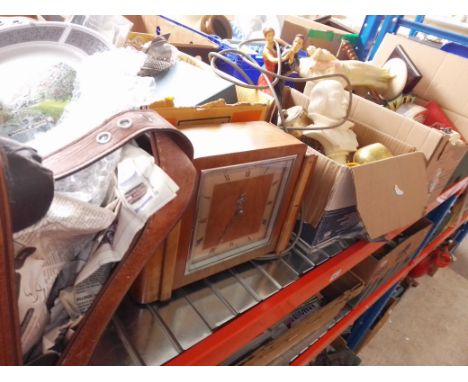 4 boxes and 1 vintage case containing various ceramics, glassware, ornaments, collector's plates, busts, figures, etc togethe