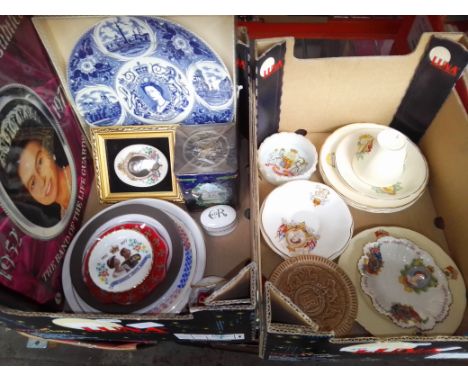 Two boxes of commemorative ware, Silver Jubilee and Coronation ware. 