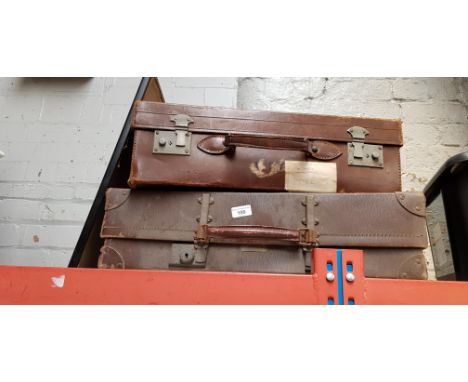 Two vintage cases and a framed print. 