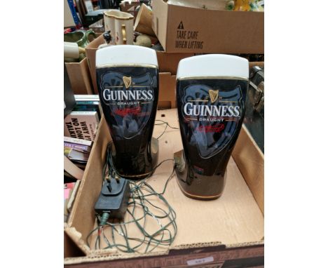 Two light up Guinness pump headers 