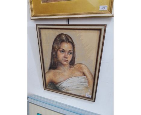 Allan Cownie (Welsh 1927-2015), 'Julia', pastel portrait of a young woman (37cm x 47cm), signed 'ALN COWNIE' to lower left, f