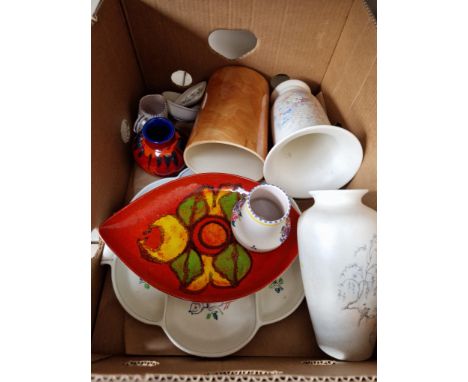 A box of mixed Poole pottery. 