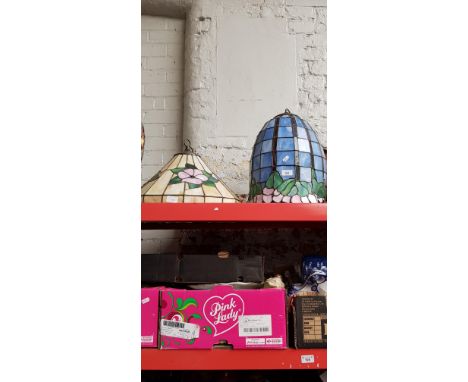 Two Tiffany style lamp shades. 