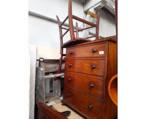 A mixed lot including a deck chair, a pair of vintage ladders, two commode cabinets (as found), a green cabinet and a rush se