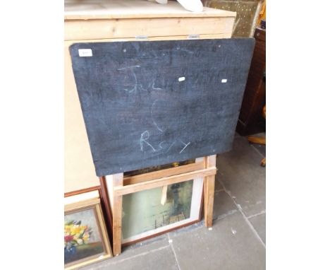 A chalkboard / easel and a print after Atkinson Grimshaw 'Liverpool Quai by Moonlight' 