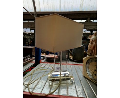 A lead crystal Art Deco style table lamp. 