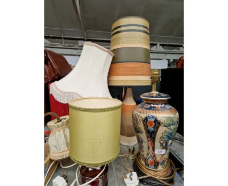 Four pottery / ceramic lamps. 