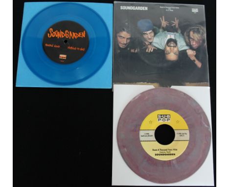 SOUNDGARDEN - 2 x highly collectible 7" releases. Titles are Hunted Down / Nothing To Say (1st Sub Pop release, original 1987