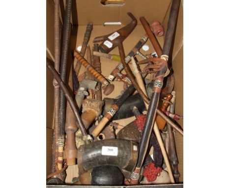 A collection of African pipes and pipe bowls, approx. 20 (box)