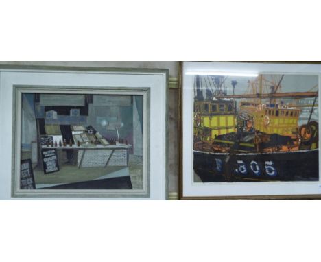 Lancelot J Hodges, Cockle Stall, oil on canvas, signed, City of Nottingham Museum and Art Gallery exhibition label verso, 38.