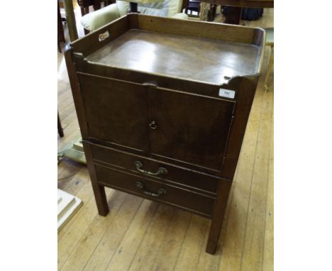 A mahogany night commode, 55.5 cm wide