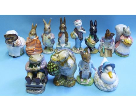 Twelve Beswick Beatrix Potter figures, including Susan, and Fierce Bad Rabbit, 1st version, all BP-3b