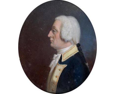 An 18th century oval bust portrait miniature, of Conrad Christian Frederich Stahlschmidt, 8 x 6.5 cm  See illustration Condit