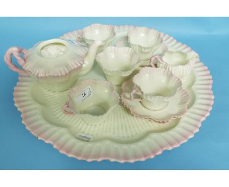 A Belleek part tea service, a pair of Royal Winton Summertime chintz baskets, a silver butter dish, and other ceramics (qty) 