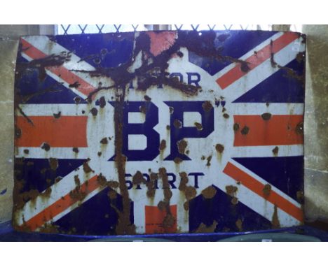 A BP Motor Spirit Union Jack sign (some loss), 136 cm wide